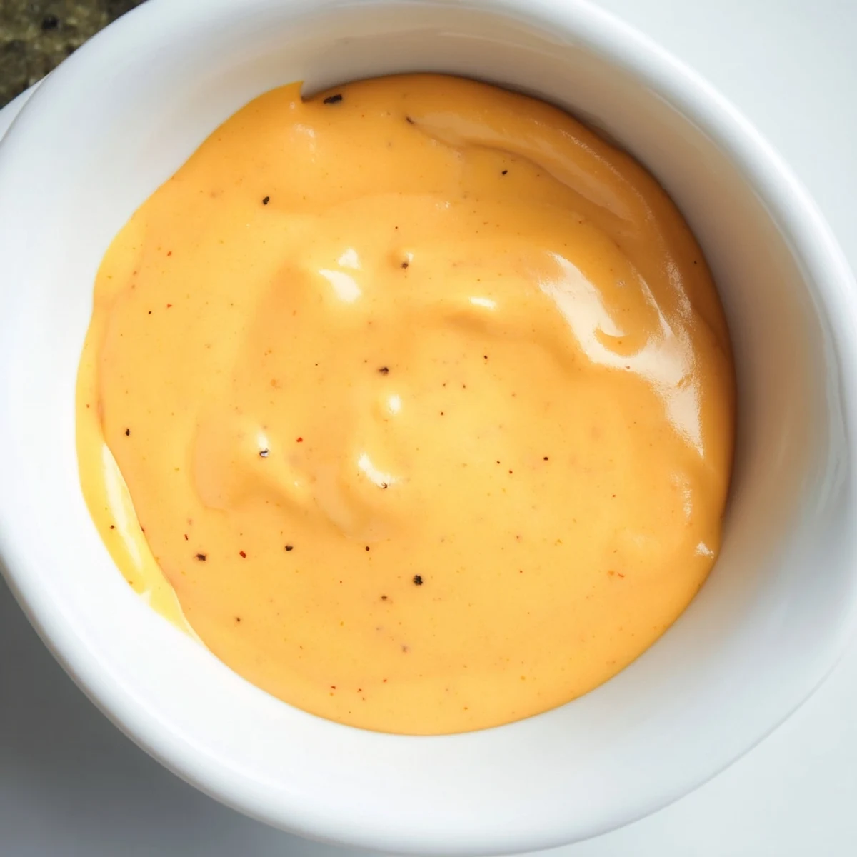 Golden homemade snappy cheddar cheese sauce drizzled over crispy tortilla chips and fresh toppings