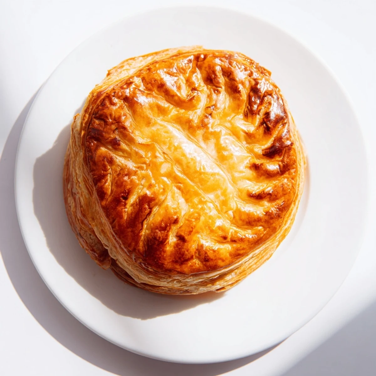 Baked Pate Chaud pastries arranged on baking tray with glossy egg wash and crimped edges