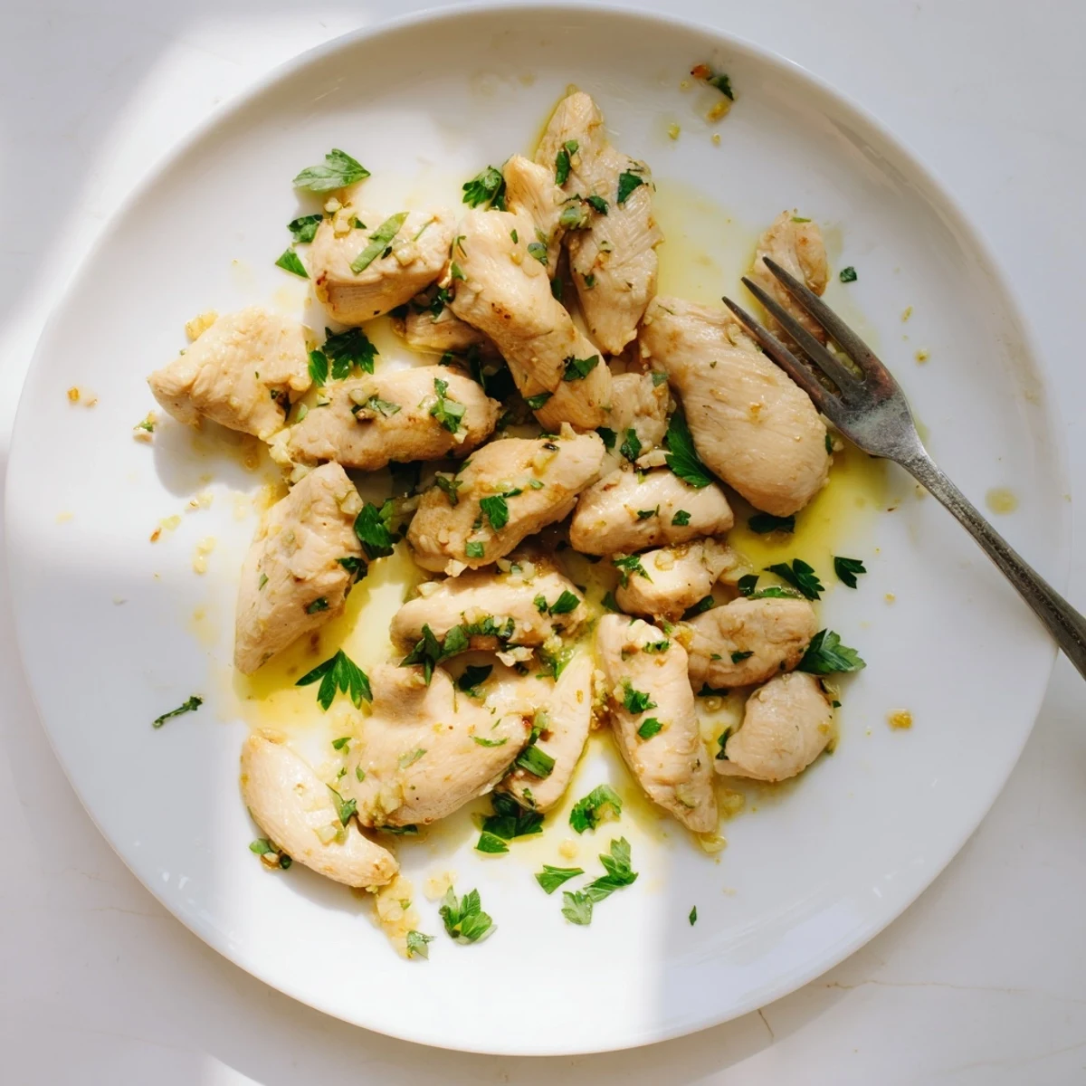 Golden garlic butter chicken breasts slow-cooked to tender perfection in a crockpot