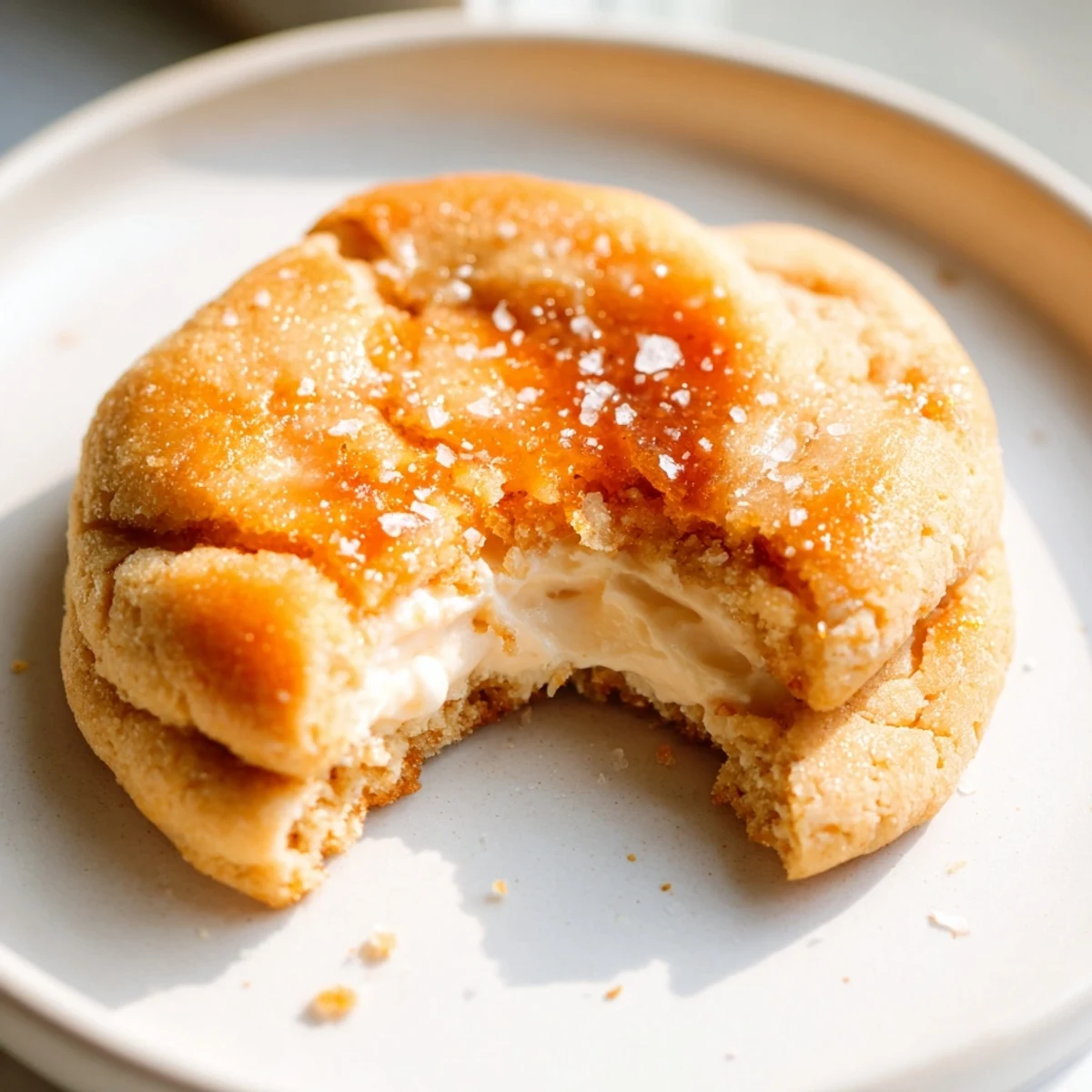 Golden caramelized sugar tops these soft baked creme brulee cookies with creamy vanilla centers