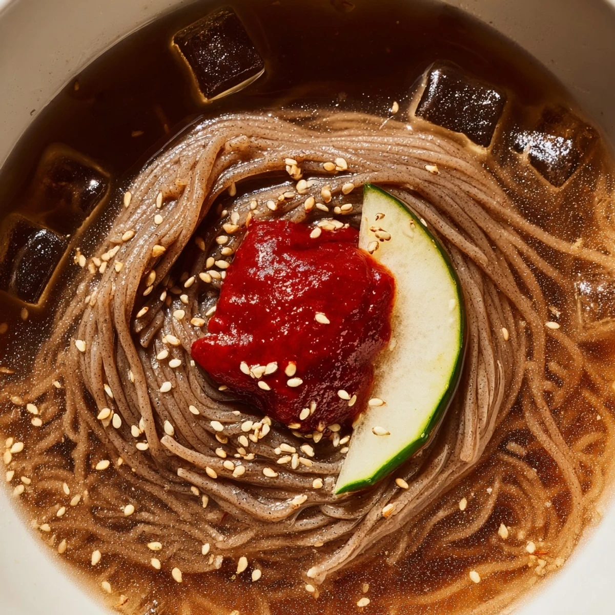 Korean Naengmyeon Cold Noodle Soup
