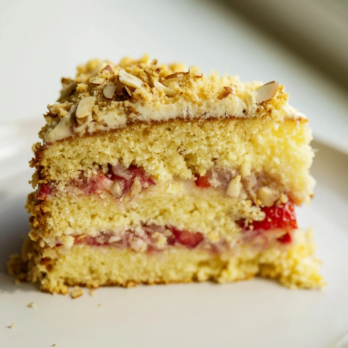 Spring Baking Lemon Rhubarb Strawberry Cake