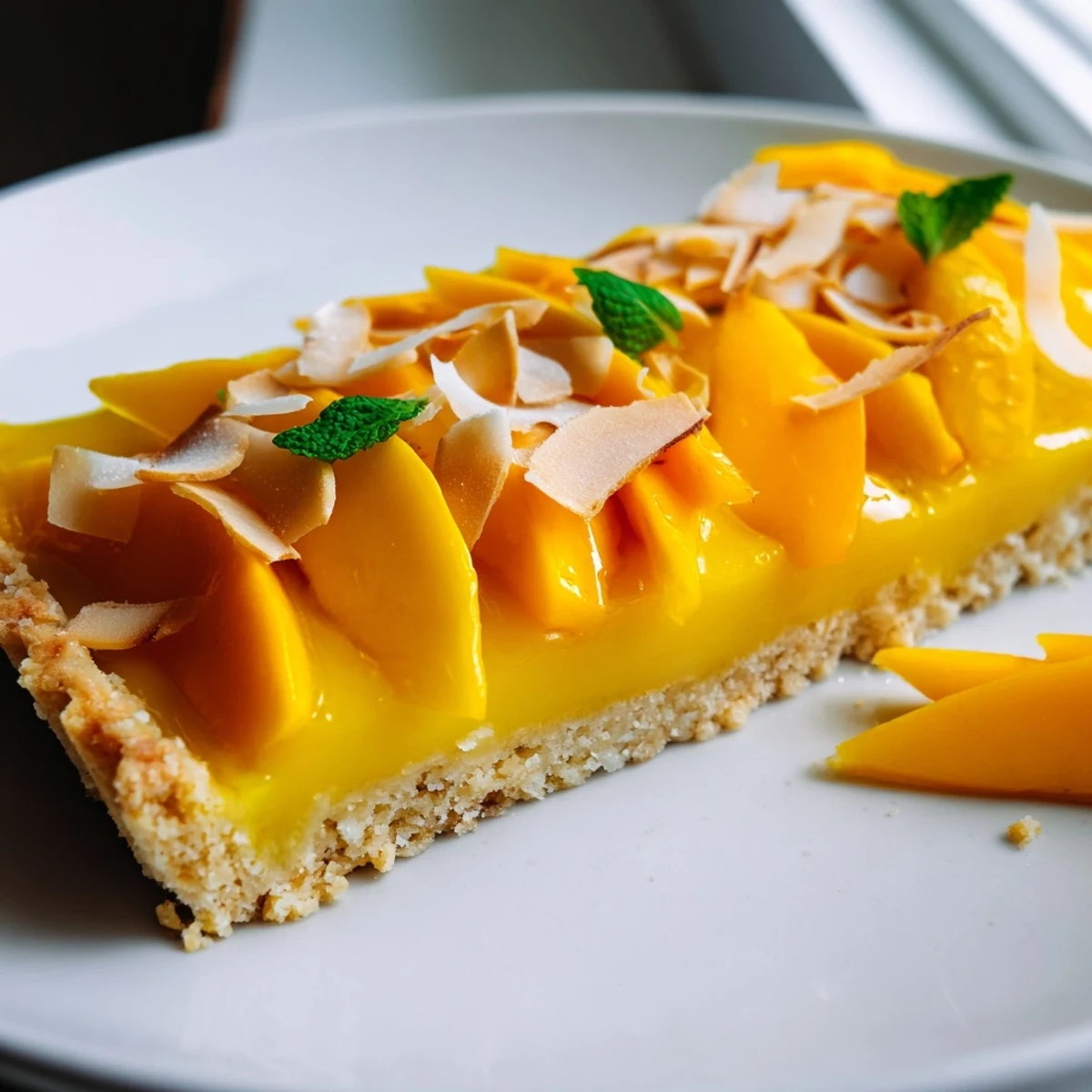 Silky mango curd fills a buttery tart crust in this elegant summer dessert