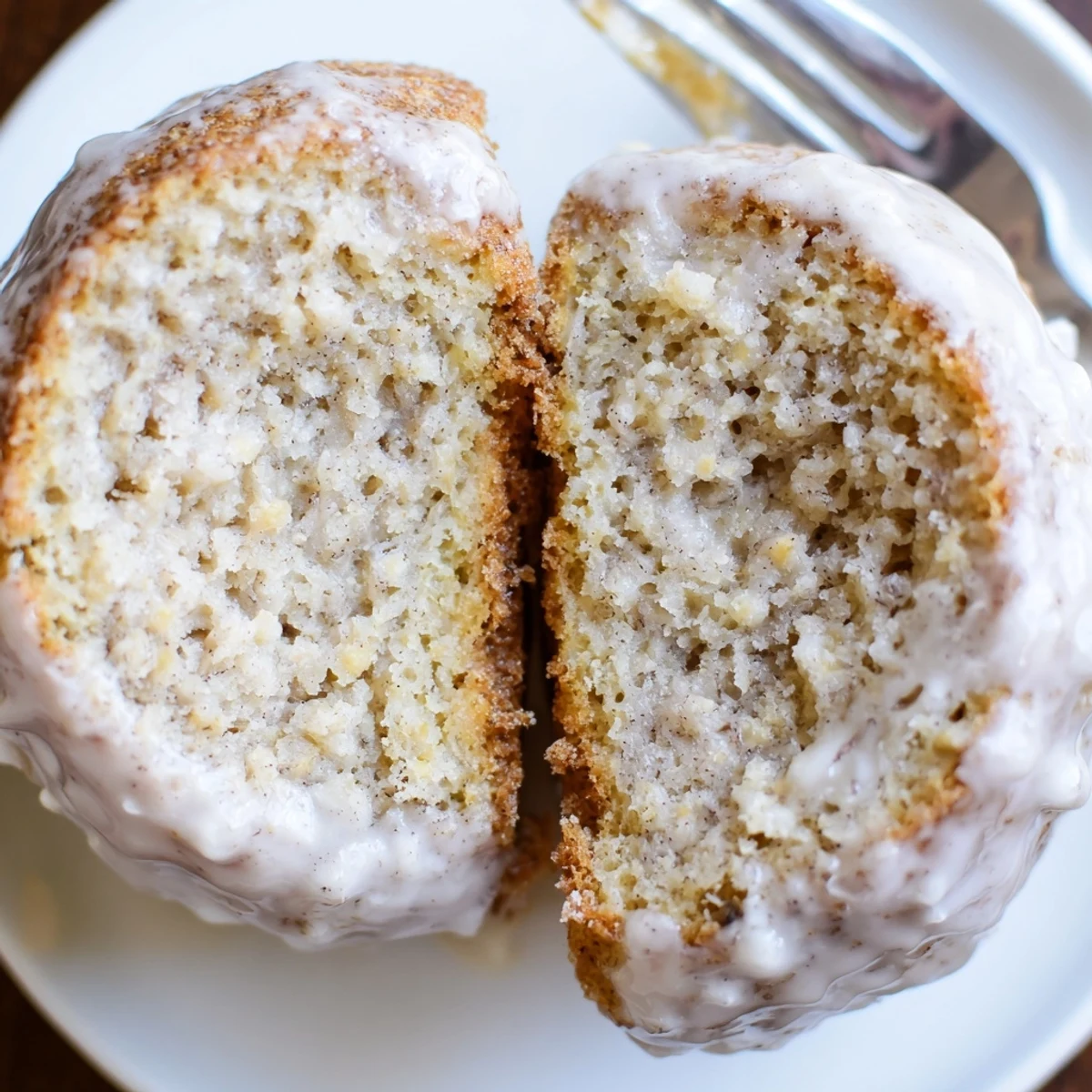 Warm Banana Donuts glazed with vanilla, served on a plate with coffee