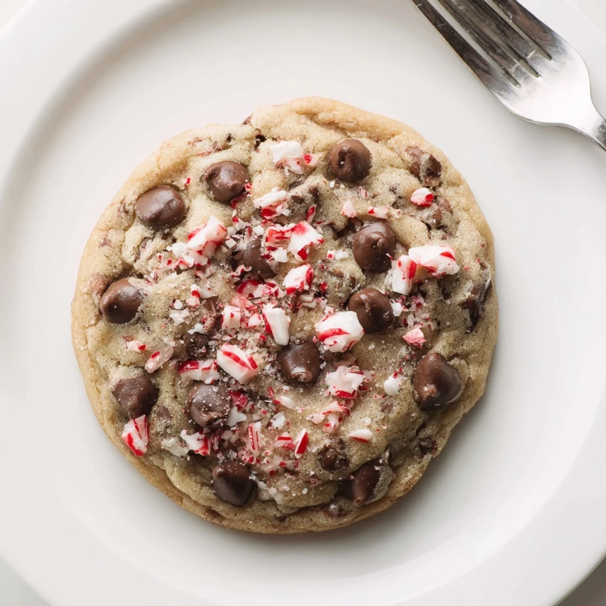Peppermint Chocolate Chip Cookies on a wire rack, gooey centers, festive sprinkles