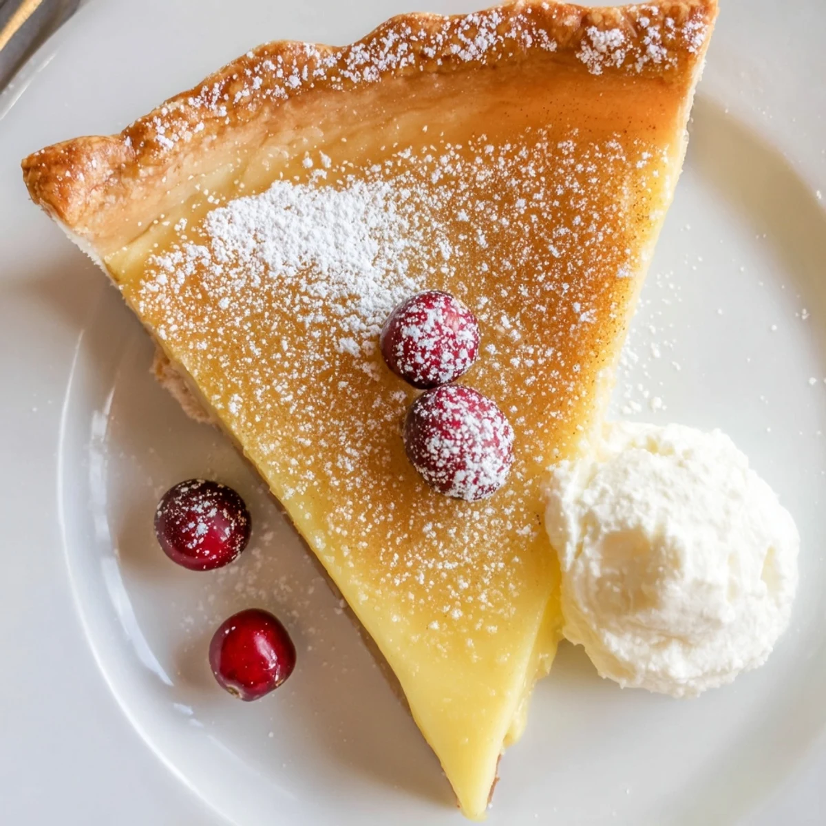 Christmas Eve Custard Pie With Cinnamon Vanilla, velvety filling and golden flaky crust