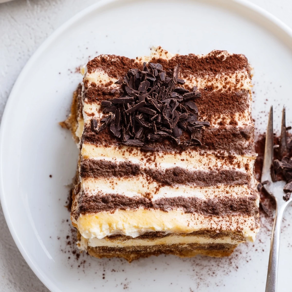 Classic tiramisu recipe featuring espresso-soaked ladyfingers layered between creamy mascarpone filling and dusted with cocoa powder