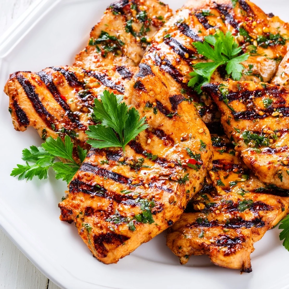 Savory grilled chicken dish featuring aromatic spices, olive oil marinade, and oregano for satisfying flavor