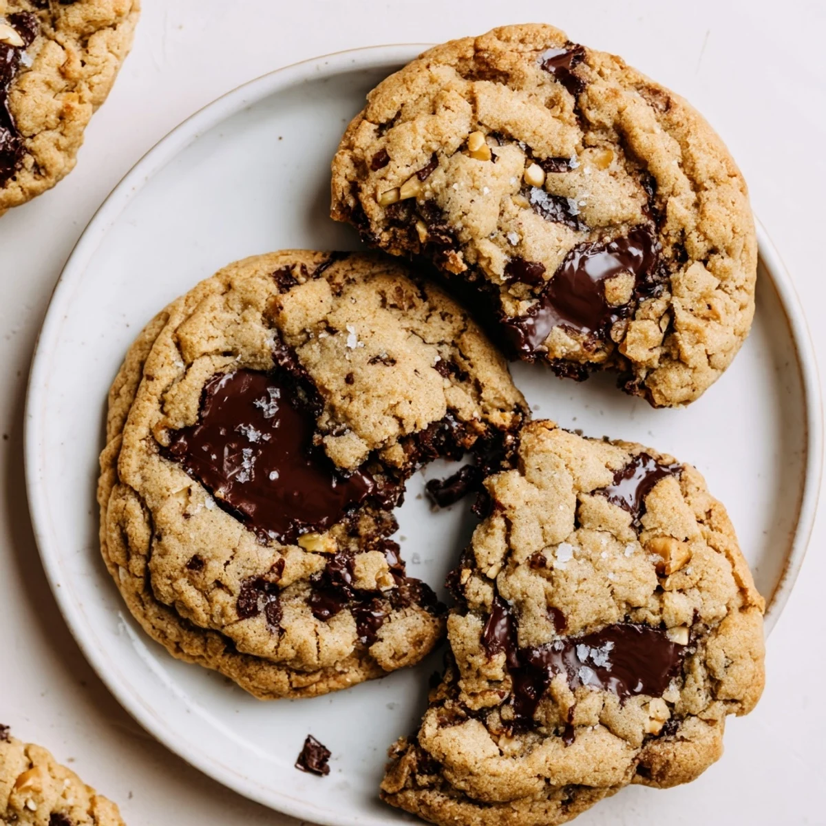 Chocolate Chip Cookies fresh from oven, golden edges and gooey centers