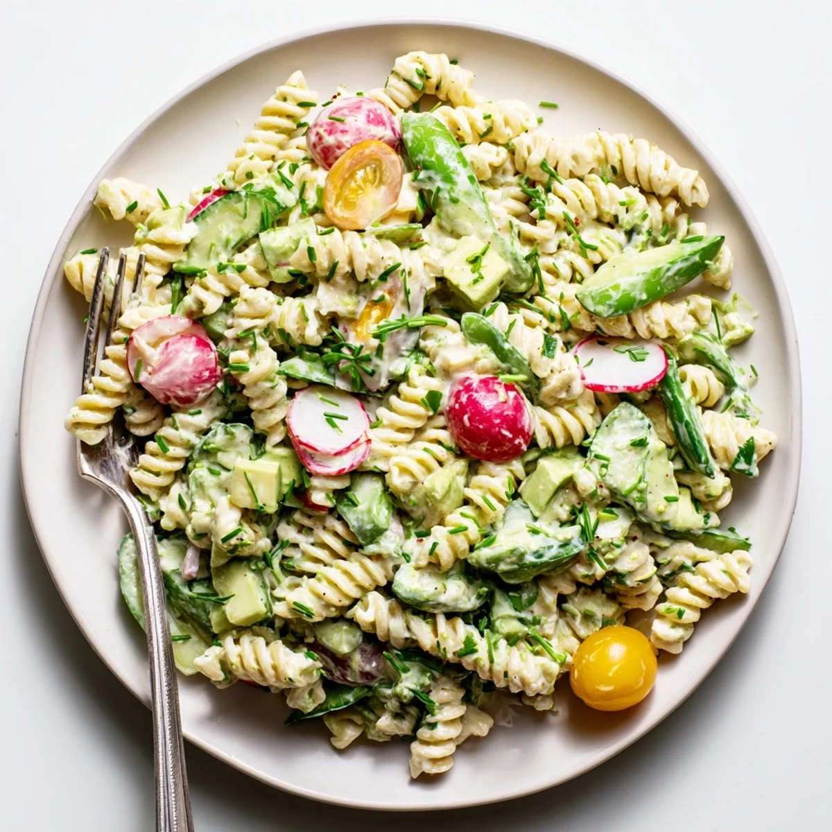 Green Goddess Pasta Salad chilled and tossed, ideal for summer backyard picnics.