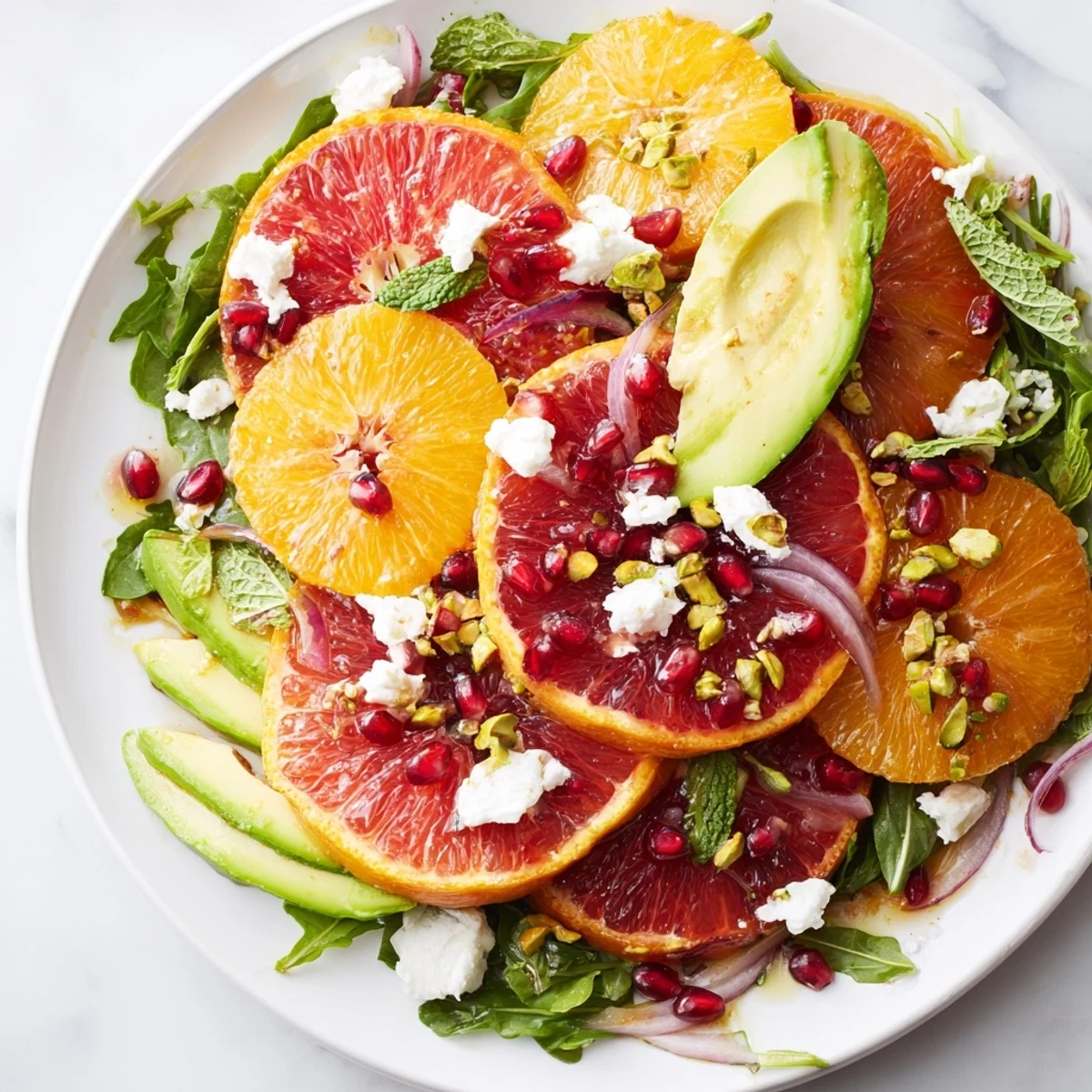 Citrus Pomegranate Avocado Feta Salad