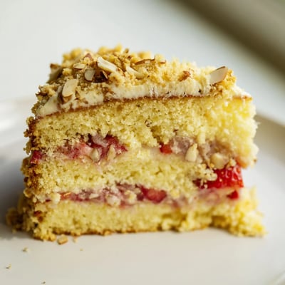 Spring Baking Lemon Rhubarb Strawberry Cake